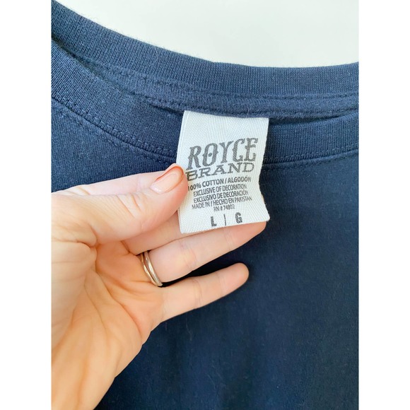 ROYCE BRAND OKLAHOMA Women's Navy Blue/White Long Sleeve Crew Neck Tee size L - Picture 7 of 7